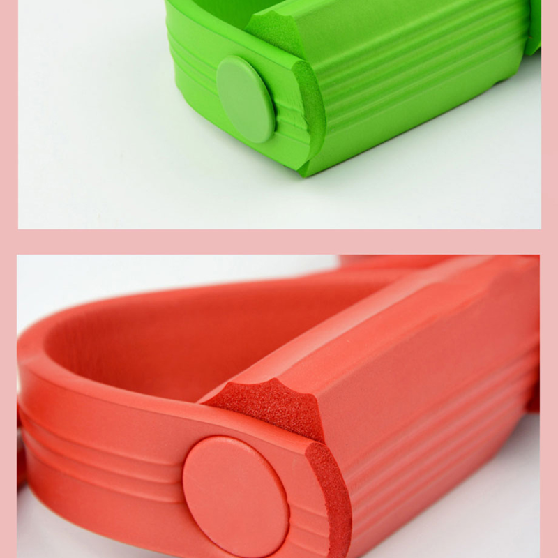 Elastic resistance pull rope band, green loop handle on ribbed elastic band